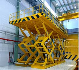 非标双跨剪叉升降机安装完毕！